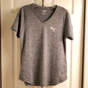 NWOT Puma Heather's grey/black v-neck shirt